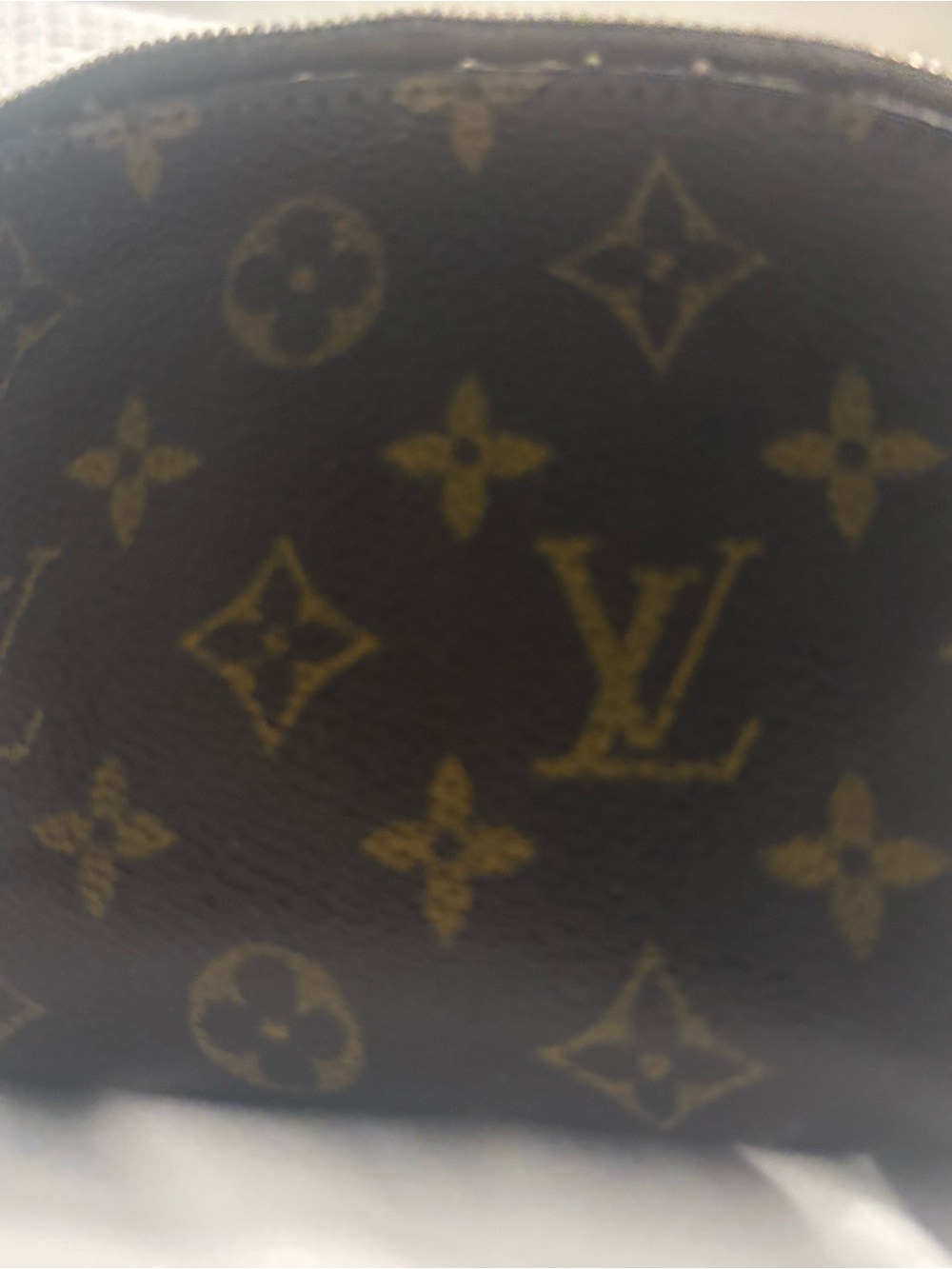 Louis Vuitton Monogram Canvas small cosmetic pouch in Brown & Gold